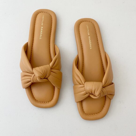 Loeffler Randall Shoes - New Loeffler Randall Polly Knotted Sandals Slides Shoes Tan Brown
